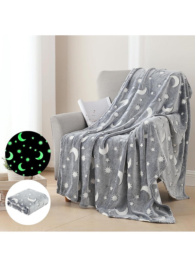 FASHION HOME Kids Glow in The Dark Blanket Soft Throw All Seasons for Couch Sofa Bed 150 x 120cm  - Image 2
