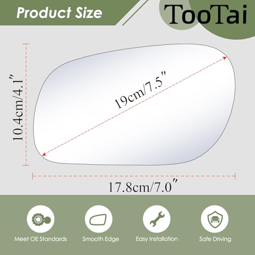 Tootai Driver Side Replacement Mirror Glass compatible with 1998-2011 Ford Crown Victoria, 1998-2010 Mercury Grand Marquis, non-heated, without Backing Plate, LH - Image 5
