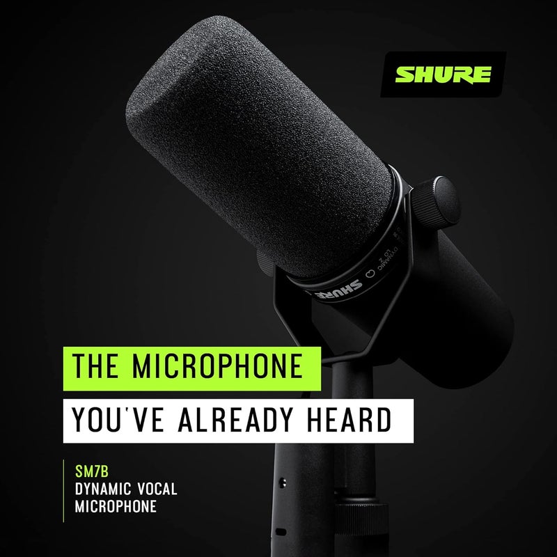 Shure SM7B, Cardioid Studio Microphone, Professional Vocal Recordings, Dynamic, For Live Streaming, PC Gaming & Podcast, Black - Image 5