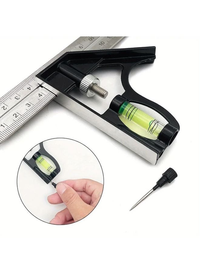 12 Inch Combination Square Set Silvery 45 90 Degree Marking Metal Ruler Carpentry Woodworking Measure Tool - Image 5