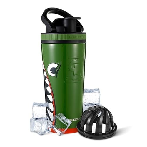 Ice Shaker Insulated Stainless Steel Shaker Bottle | 26oz, Bomber | Cold for 30+ Hours | Insulated Cup with Twist-on Agitator | Odor-Free Bottle for Protein Shakes, Water, Smoothies, Cocktails - Image 1