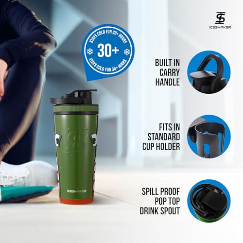 Ice Shaker Insulated Stainless Steel Shaker Bottle | 26oz, Bomber | Cold for 30+ Hours | Insulated Cup with Twist-on Agitator | Odor-Free Bottle for Protein Shakes, Water, Smoothies, Cocktails - Image 3