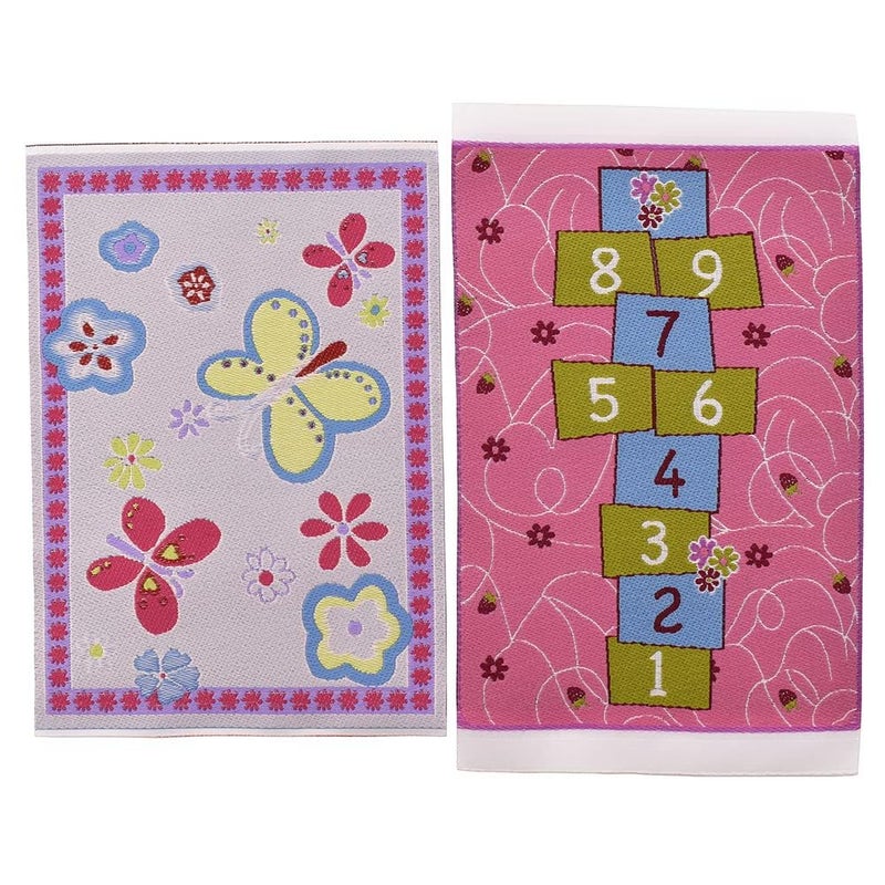 iLAND Miniature Dollhouse Accessories of Carpet for Dollhouse Furniture on 112 Scale and 3 12 Dolls Woven Dollhouse Rugs 6 x 38 2pcs Princess - Image 2