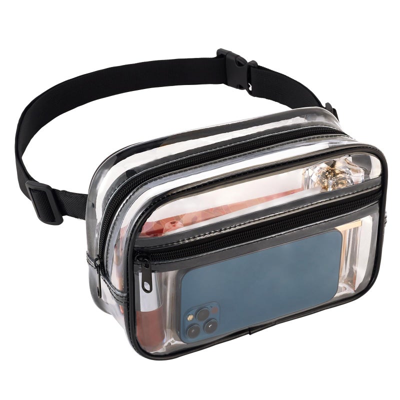 JOWURY Clear Fanny Pack for Stadium Events - Clear Bag for Women Men Lightweight Waist Pack for Concerts, Sports Games Day & Travel Stadium Approved Transparent Bag - Image 1