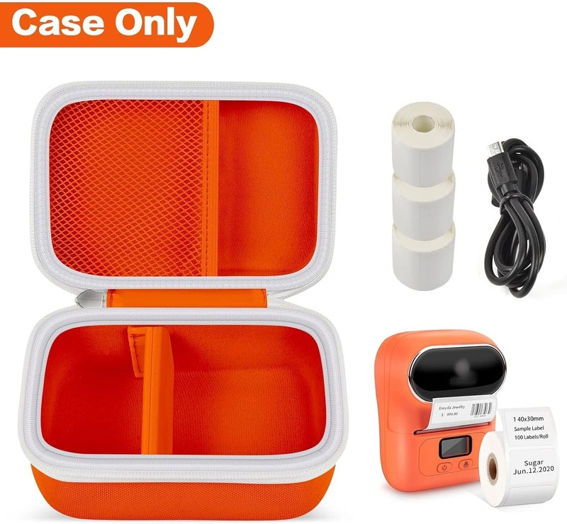 بوبول OK-976 - حقيبة لـ Phomemo M110 - حقيبة تخزين محمولة صغيرة للملصقات، كابل USB والإكسسوارات - برتقالي - Image 2