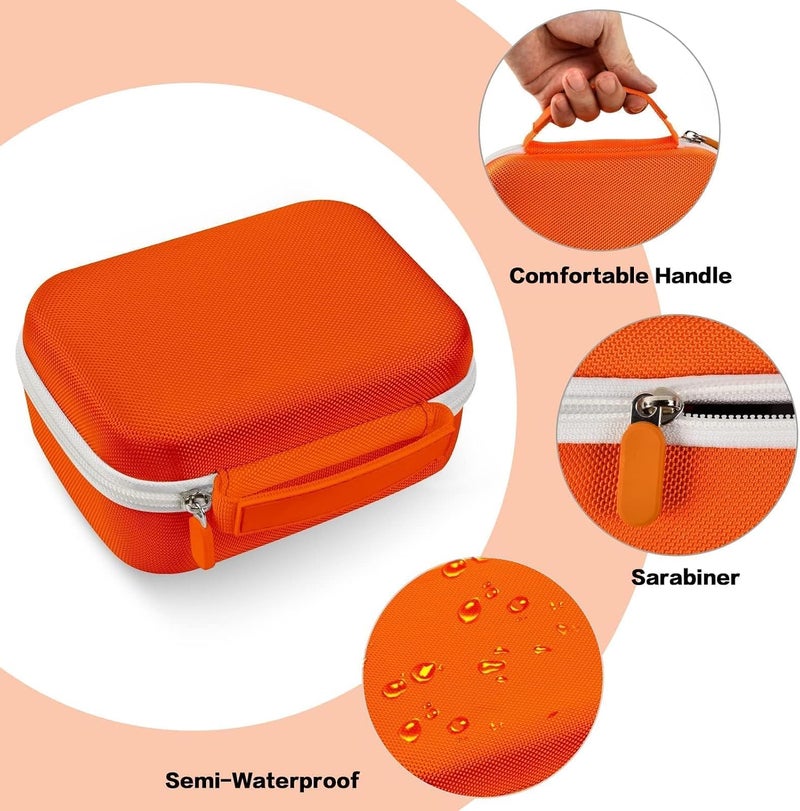 بوبول OK-976 - حقيبة لـ Phomemo M110 - حقيبة تخزين محمولة صغيرة للملصقات، كابل USB والإكسسوارات - برتقالي - Image 4