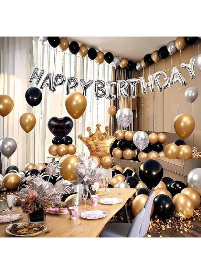 SenRan Black and gold birthday party decoration balloon arch wreath set, including happy birthday banner - Image 4