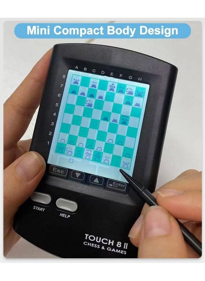 null - Touch Electronic Chess 8 In 1 Chess Handheld Electronic Chess Game For Kids And Adults To Learn Chess Travel Chess Set With Stylus Large Lcd Display Gift - Image 1