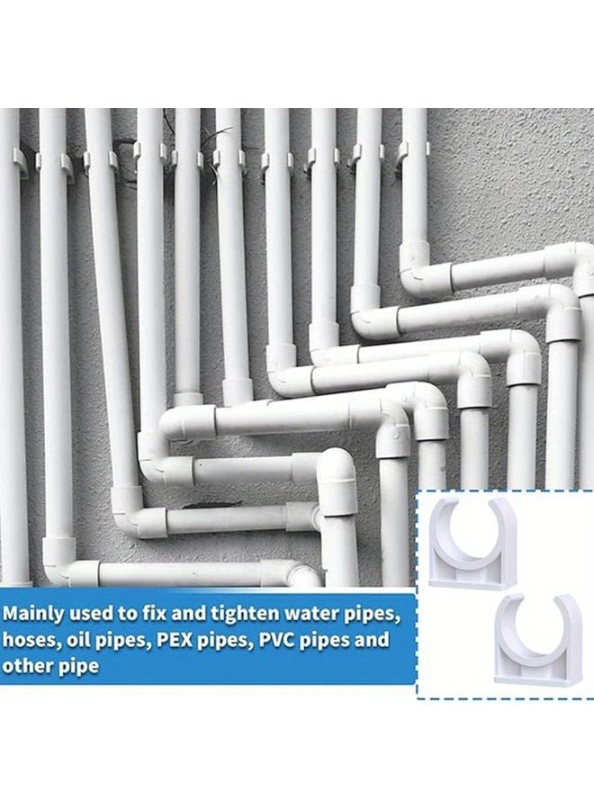 45 Pcs 25mm White PVC U Shaped Pipe Clamp Holders for Water Hoses - Image 3