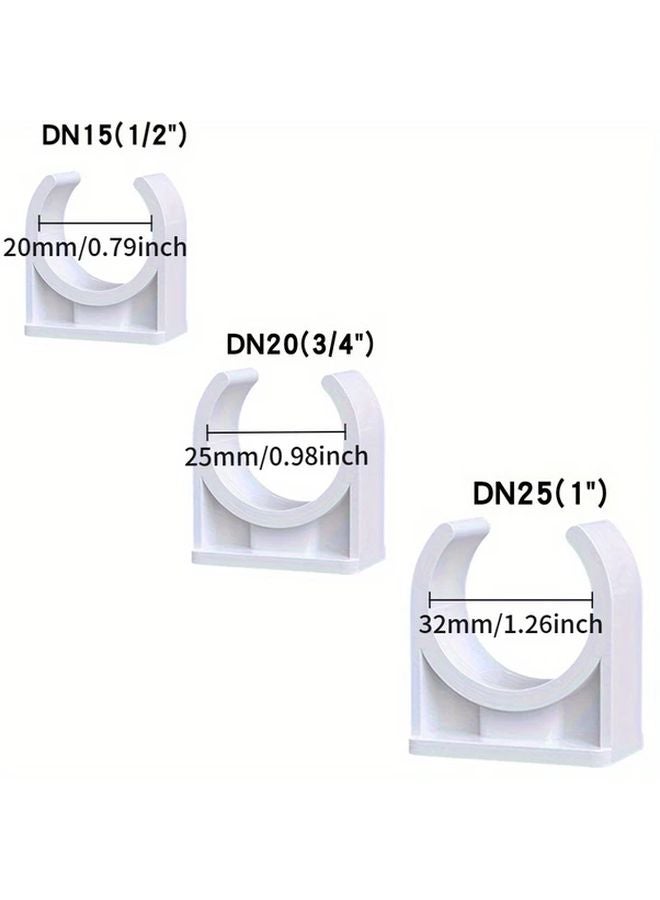45 Pcs 25mm White PVC U Shaped Pipe Clamp Holders for Water Hoses - Image 5