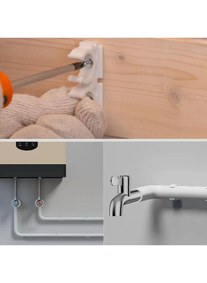 45 Pcs 25mm White PVC U Shaped Pipe Clamp Holders for Water Hoses - Image 4