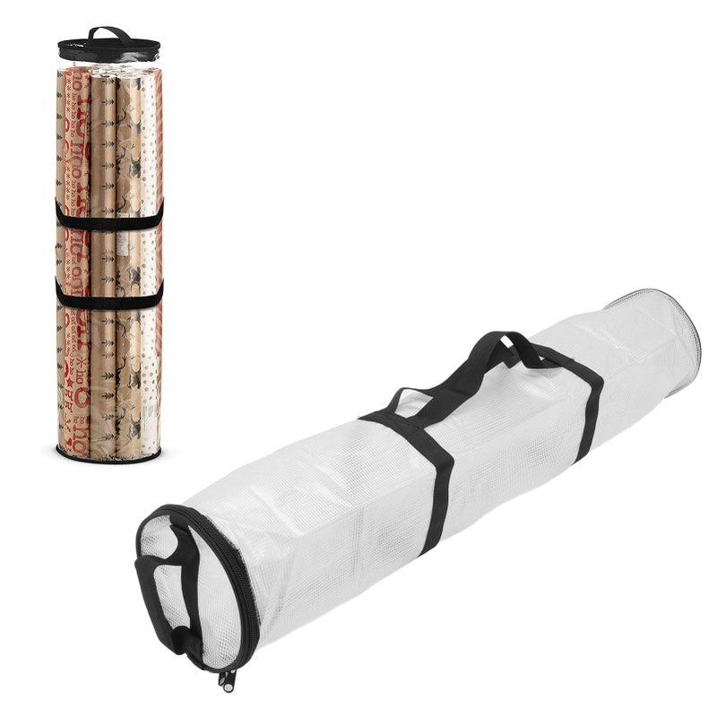 Clear Wrapping Paper Storage Bag Gift Wrap Organizer Waterproof Dustproof Gift Storage Bag Transparent White - Image 4