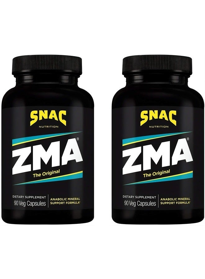 SNAC ZMA The Original Recovery & Sleep Supplement, Promotes Muscle Recovery, Immune Support & Restorative Sleep with Zinc, Magnesium & Vitamin B6, 180 Veggie Capsules (2 Pack of 90 Count) - Image 1