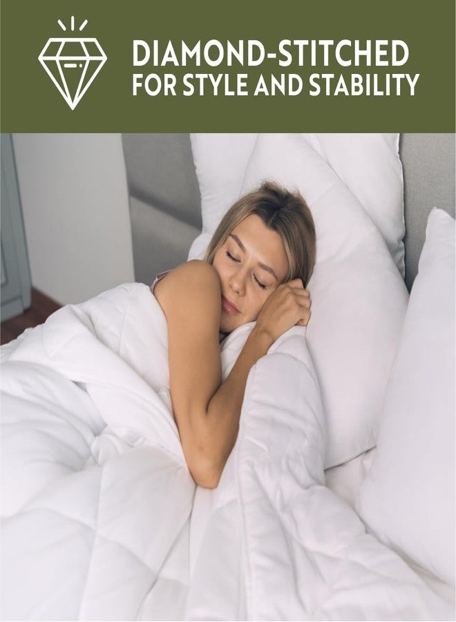 Home Essentials Comforter Duvet Insert, Diamond Quilted Stichting, 100% Microfiber Polyester Bed Quilt Filler With Corner Tabs, All Season, Down Alternative Fluffy Duvet Insert, White, Twin 68x90 inch - Image 4