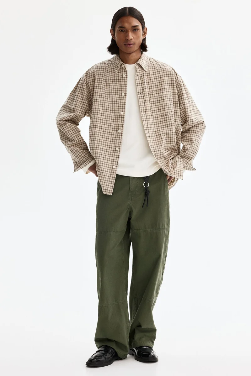 اتش اند ام قميص قطني بقصّة مريحة