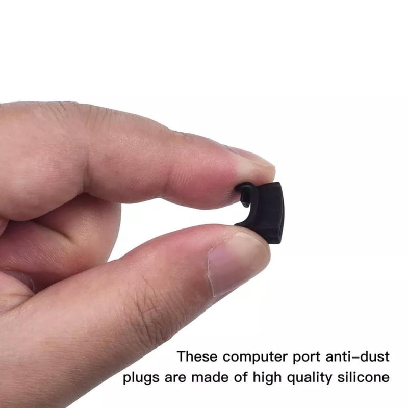 Stoyobe ® Universal Silicone Anti-Dust Plugs for Lenovo/HP/Dell/Acer/Asus Laptop, 16 Anti-dust Plugs in One Packing, Price is for 16 Anti-dust Plugs (Black) - Image 4