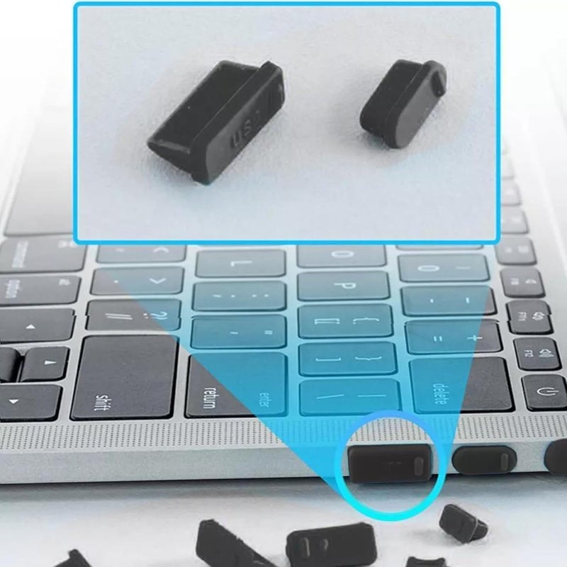 Stoyobe ® Universal Silicone Anti-Dust Plugs for Lenovo/HP/Dell/Acer/Asus Laptop, 16 Anti-dust Plugs in One Packing, Price is for 16 Anti-dust Plugs (Black) - Image 3