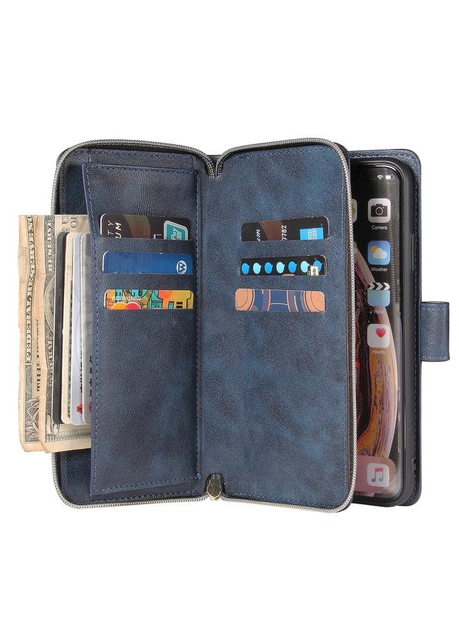 erorex Case For iPhone XR Zipper Wallet Bag Horizontal Flip PU Leather Case with Holder & 9 Card Slots & Wallet & Lanyard & Photo Frame  - Image 5