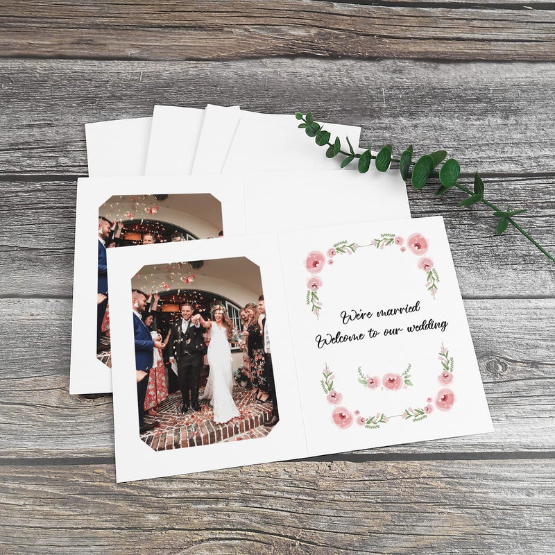 Golden State Art Golden State Art  Pack of 10  4x6 or 5x7 Photo Folders  Cardboard Picture Frame  Paper Photo Frame Cards  Greetings/Invitation Cards  Special Events: Graduation  Christmas  Wedding(White) - Image 4