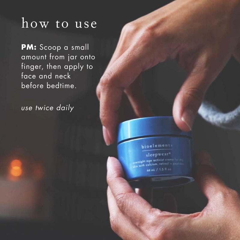 Bioelements Sleepwear - 1.5 fl oz - Night Cream for Dry to Combination Skin - With Calcium, Retinol & Peptides - Vegan, Gluten Free - Never Tested on Animals - Image 5