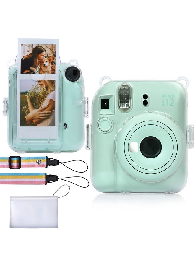 Aenllosi Clear Camera Case for Fujifilm Instax Mini 12 Instant Film Camera Protective Case with Films Pocket Pouch for Storing 10PCS Photos(Case Only) - Image 1