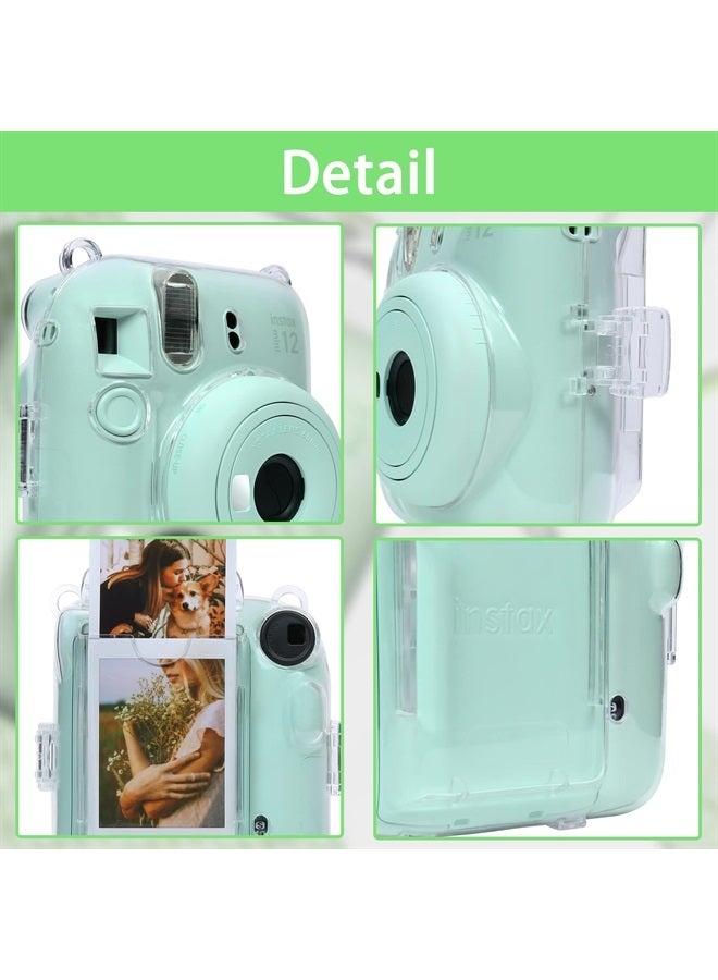 Aenllosi Clear Camera Case for Fujifilm Instax Mini 12 Instant Film Camera Protective Case with Films Pocket Pouch for Storing 10PCS Photos(Case Only) - Image 2
