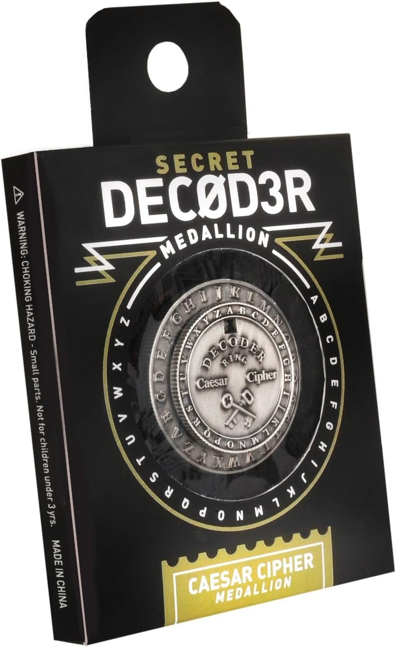 Retroworks Classic Caesar Cipher Decoder Ring Medallion in Silver Finish - Image 2