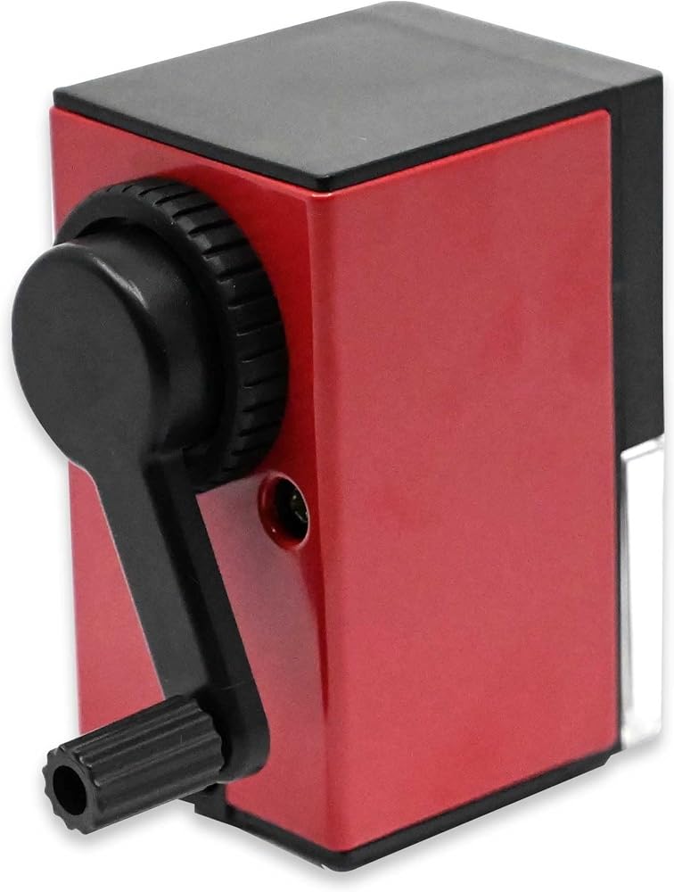 FIS FSSP30GA Table Metal Pencil Sharpener, Mini, Black/Red - Image 3