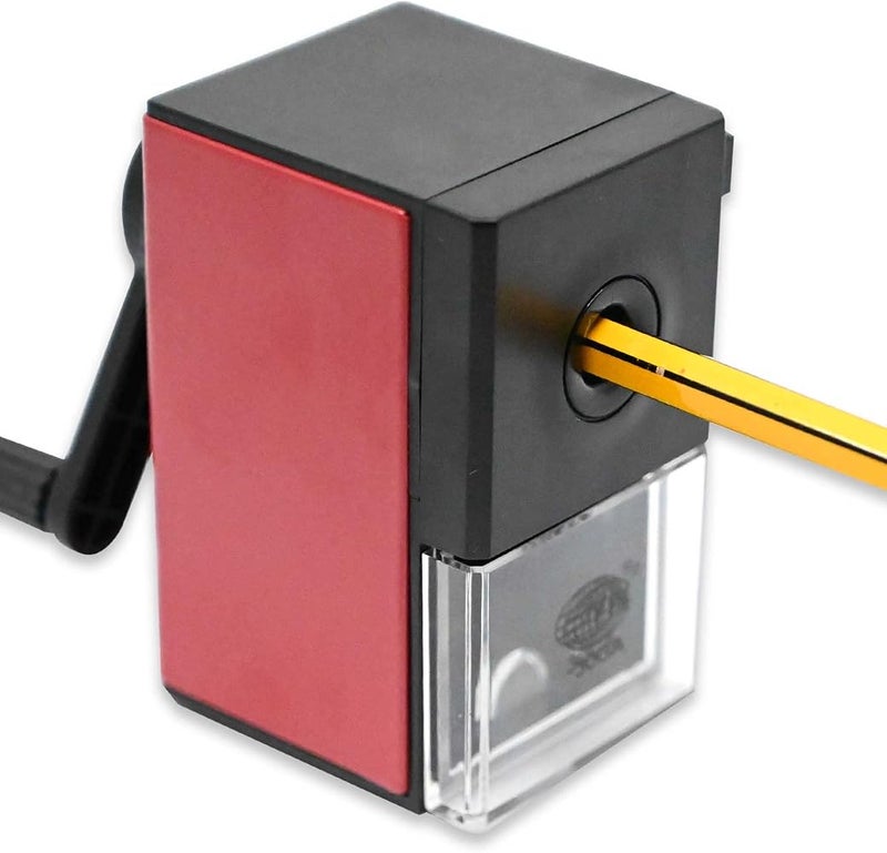 FIS FSSP30GA Table Metal Pencil Sharpener, Mini, Black/Red - Image 4