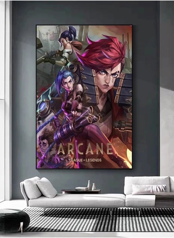 Generic - Occult League of Legends Poster Game Role Jinx VI Jace Yasuo Posters Canvas Painting Wall Art Home Decor Modern Game Room Decor - Image 1