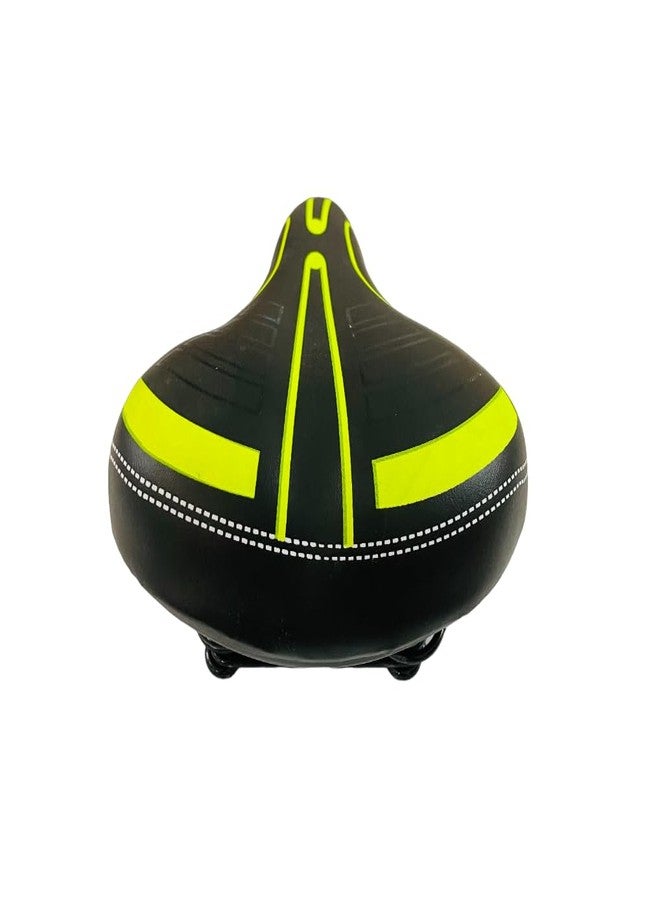 Impetus Bicycle Saddle Wide Dual Springs at Bottom for Senior Soft Cushion at Top PU Form 26-29 Inch Tire Size Cycle Seat Complete Unisex Cycling Size 26T 27T 29T Dual Color Tone (Black-Green) - Image 2