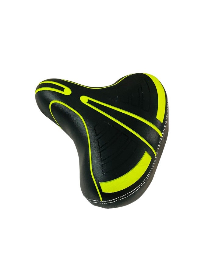 Impetus Bicycle Saddle Wide Dual Springs at Bottom for Senior Soft Cushion at Top PU Form 26-29 Inch Tire Size Cycle Seat Complete Unisex Cycling Size 26T 27T 29T Dual Color Tone (Black-Green) - Image 1