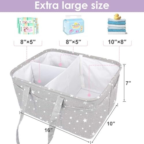 Handcuffs Cute Diaper Caddy Bag For Smart Mothers Baby Diaper Caddy Organizers Baby Wipes Felt Storage, Nursery, Foldable And Portable (Grey, Inside) - Image 2