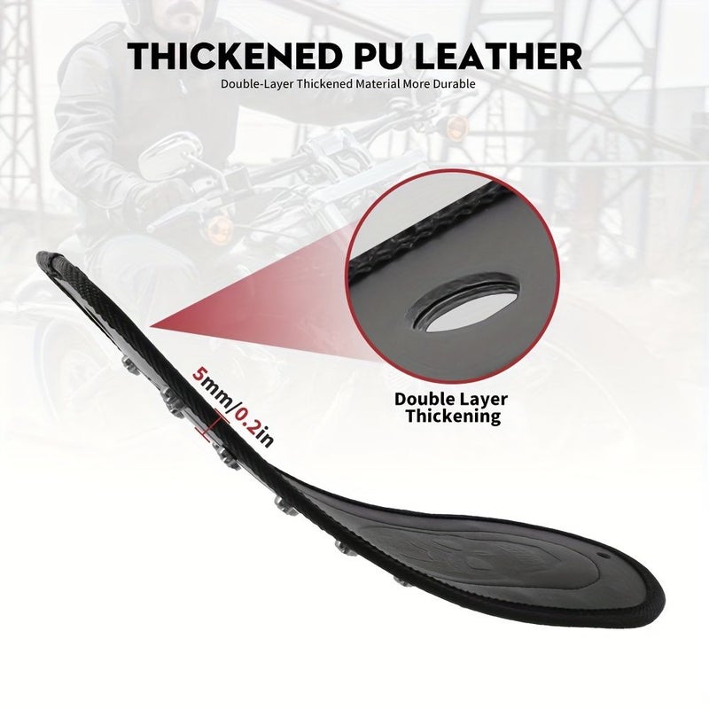 Motorcycle Rear Fender Black PU Leather Decorative Pad With Rivet Design Waterproof And Scratch Resistant For Harley Street Glide - Image 5