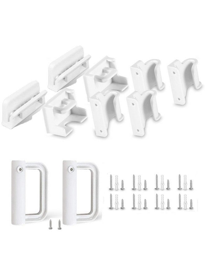 Grenfu Retractable Baby Gate Replacement Parts Kit Child Safety Gate Full Set Wall Mounting Hardware with Brackets Anchors and Screws White