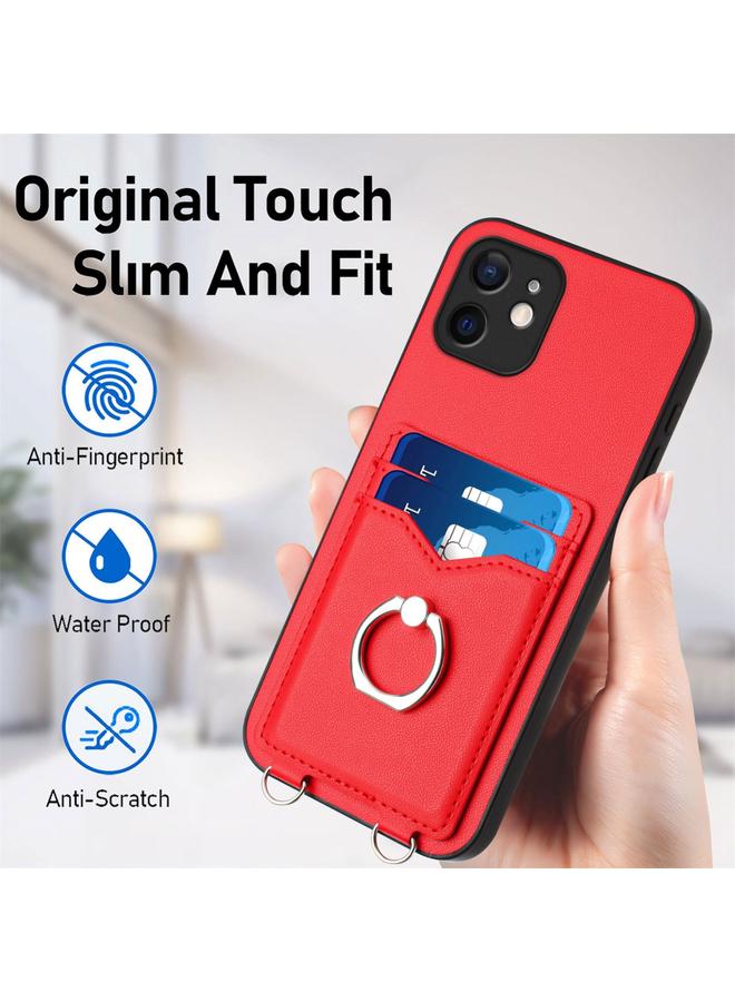 زبون جراب هاتف iPhone 11 R20 Crossbody Rope Ring حامل بطاقة - Image 5