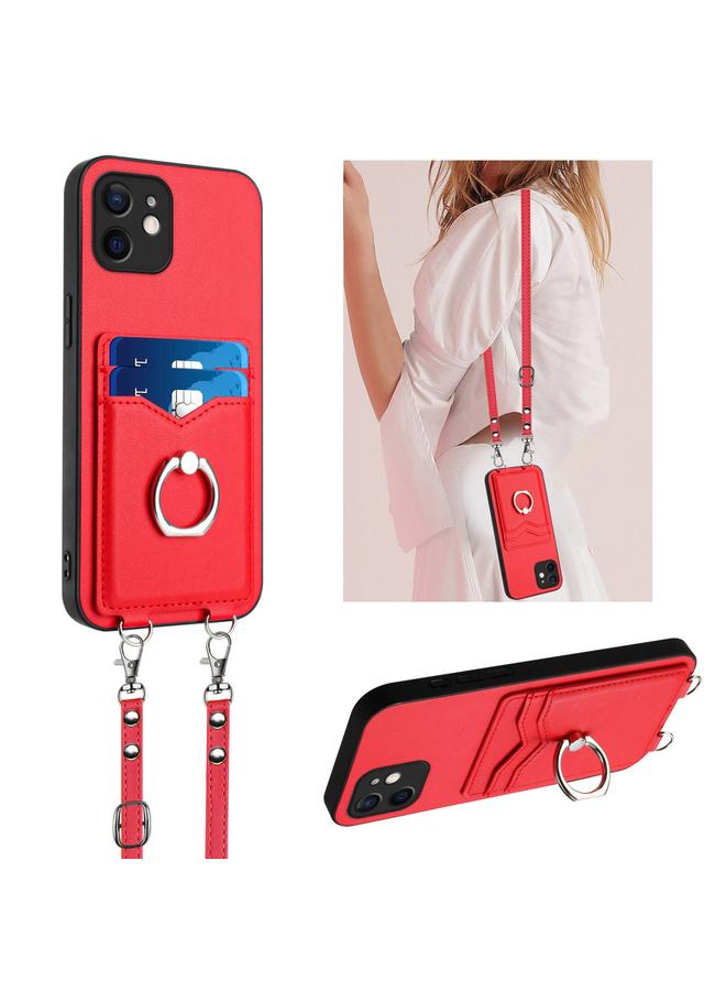 زبون جراب هاتف iPhone 11 R20 Crossbody Rope Ring حامل بطاقة - Image 1