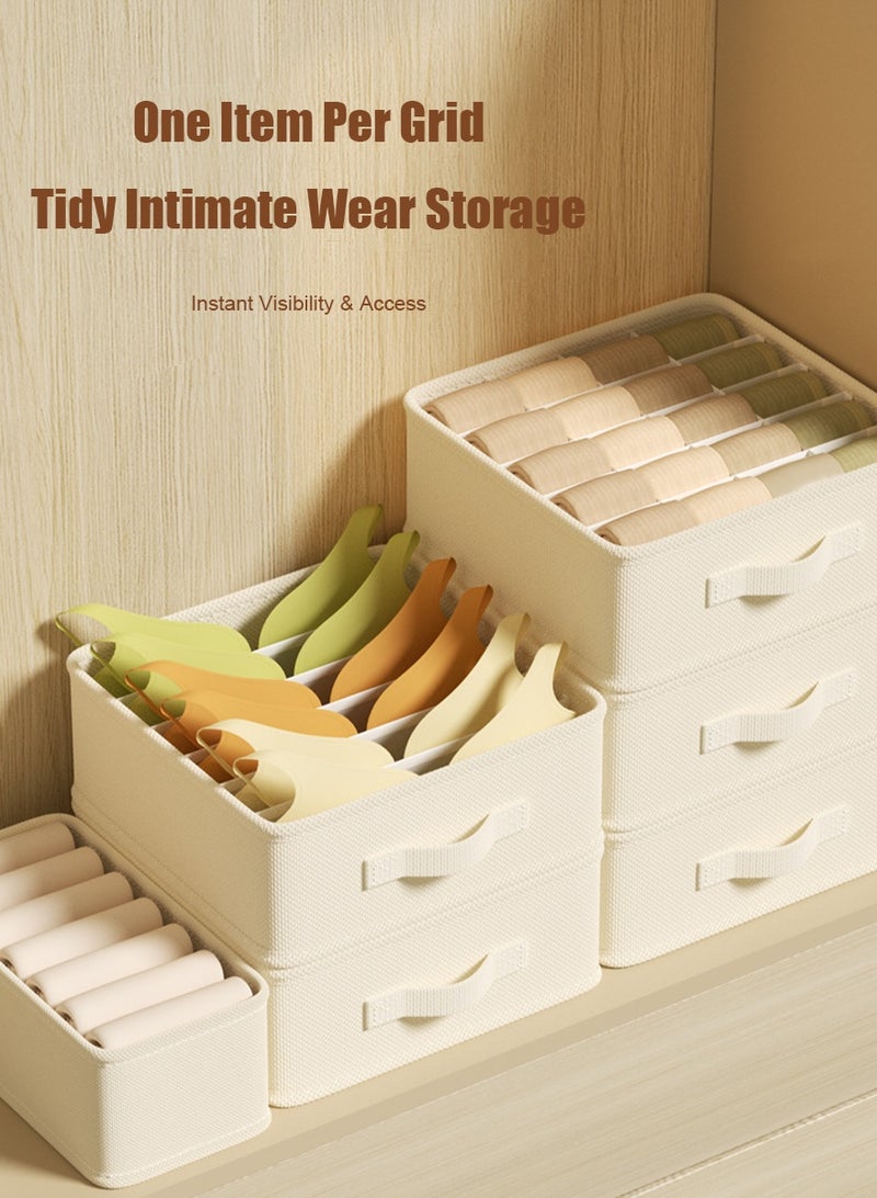 3pcs Foldable Storage Drawers Organizer with Partitioned Compartments for Underwear, Sock- Foldable Closet Organization and Storage Dividers Bins for Nursery, Bedroom  - Image 3