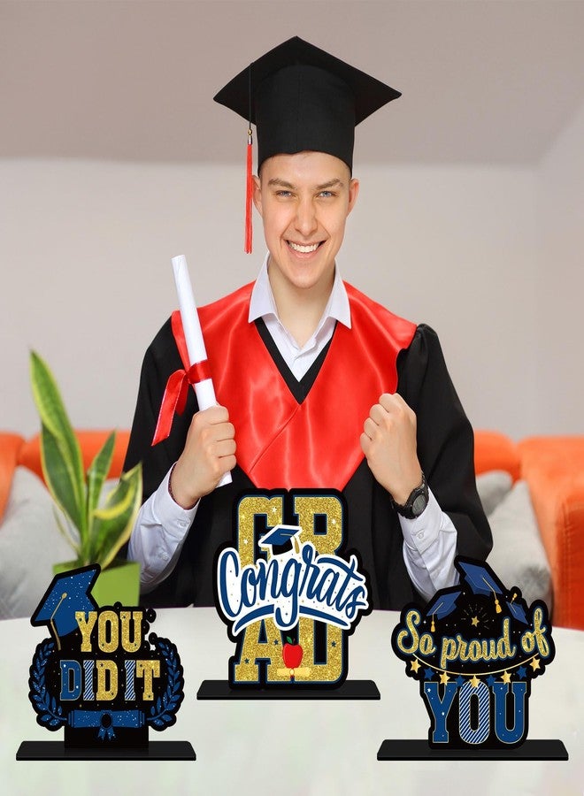 إنورو مجموعة قطع مركزية لطاولة التخرج من الأكريليك عليها عبارة "تهانينا على التخرج"، مجموعة من 3 قطع مركزية لحفل التخرج من الأكريليك عليها عبارة "لقد فعلت ذلك" - Image 4