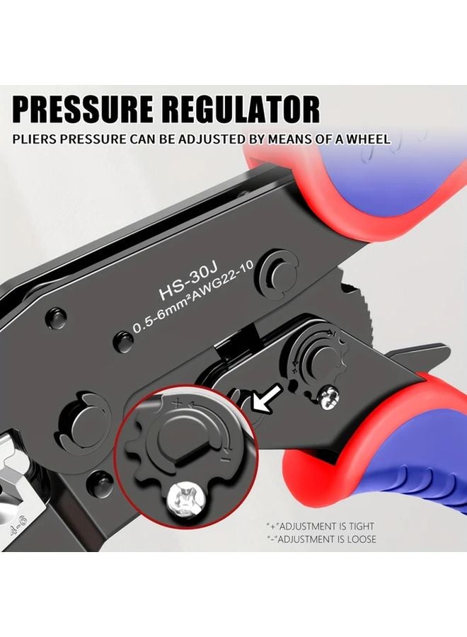 HS 30J Ratchet Wire Crimper Pliers Set 4 Interchangeable Jaw Carbon Steel Handle - Image 5