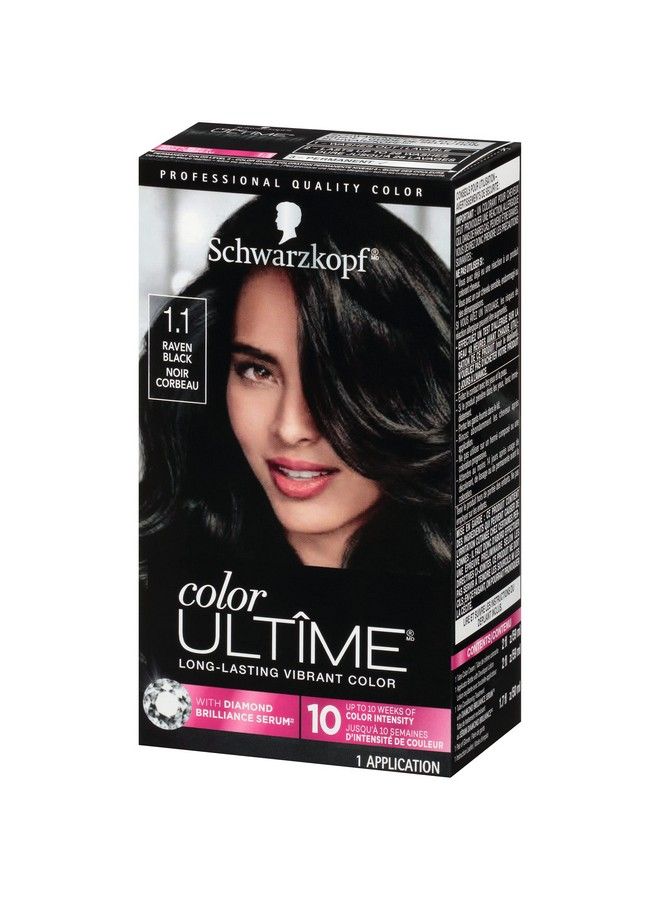 Schwarzkopf Color Ultime Permanent Hair Color Cream 1.1 Raven Black - Image 1