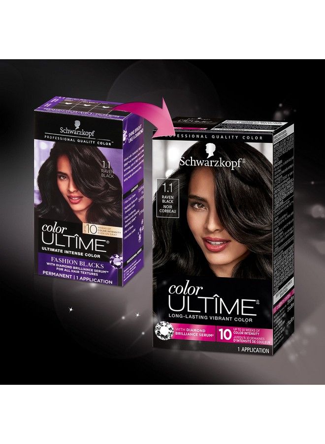 Schwarzkopf Color Ultime Permanent Hair Color Cream 1.1 Raven Black - Image 3