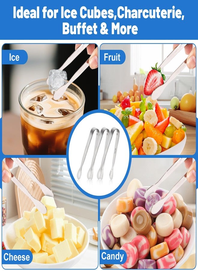 Daemson 7PCS Mini Metal Serving Tongs, 4.33" Colorful 304 Stainless Steel Tiny Tongs for Ice, Sugar, Appetizers, Desserts, Buffet, Tea Party, Charcuterie Board (7 Colors) - Image 5