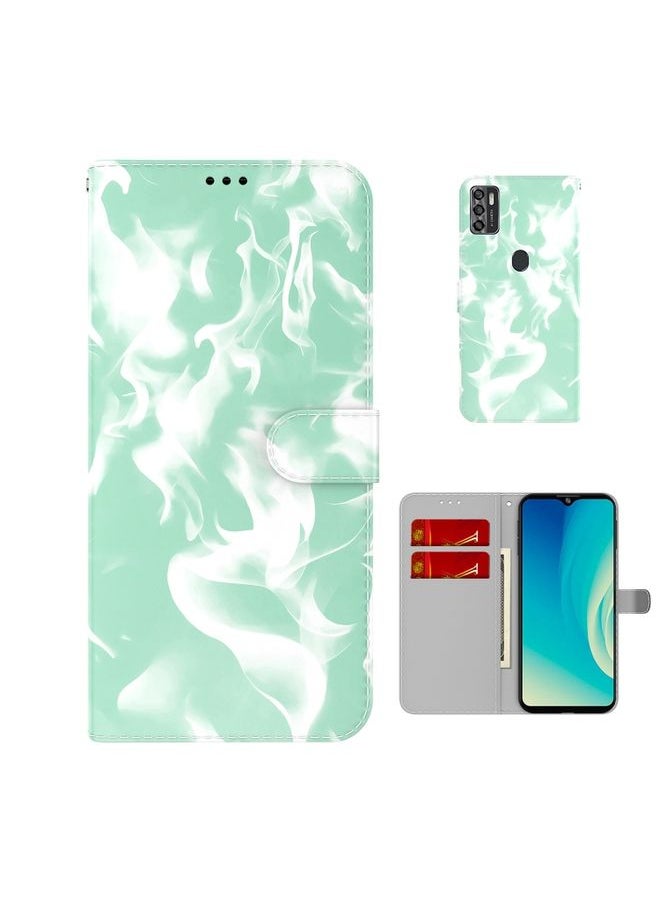 HuHa Case Cover For ZTE Blade A7s 2020 Cloud Fog Pattern Horizontal Flip Leather Case with Holder & Card Slot & Wallet(Mint Green) 