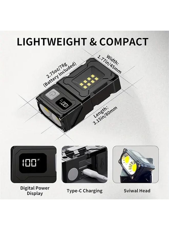 Black Model Portable Cap Light Multi Functional LED Rotating High Intensity Hands Free Flashlight - Image 3