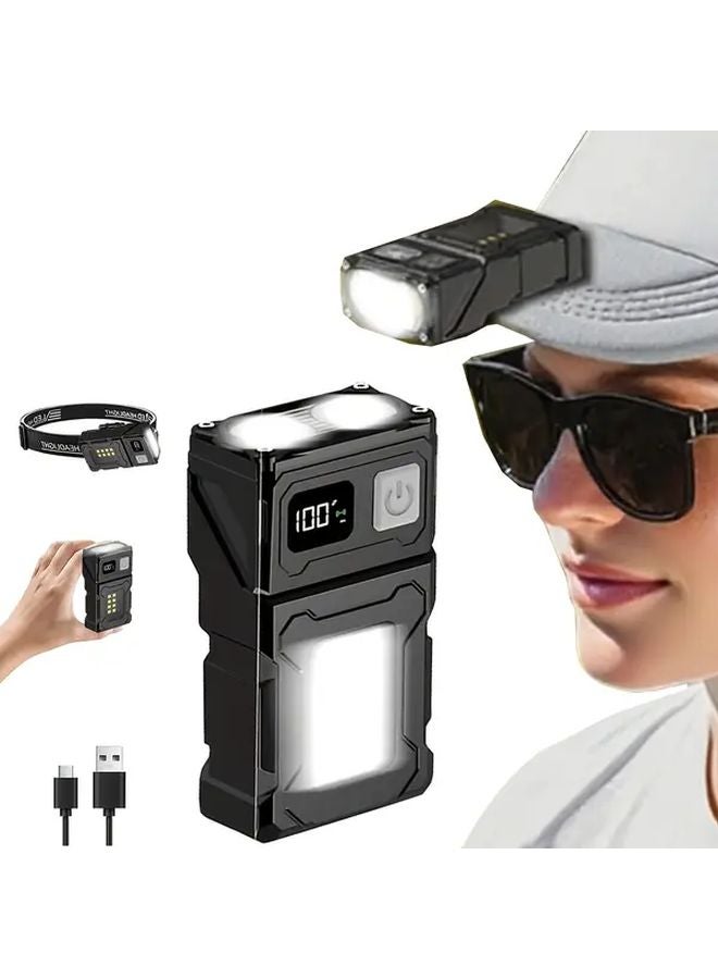Black Model Portable Cap Light Multi Functional LED Rotating High Intensity Hands Free Flashlight - Image 1