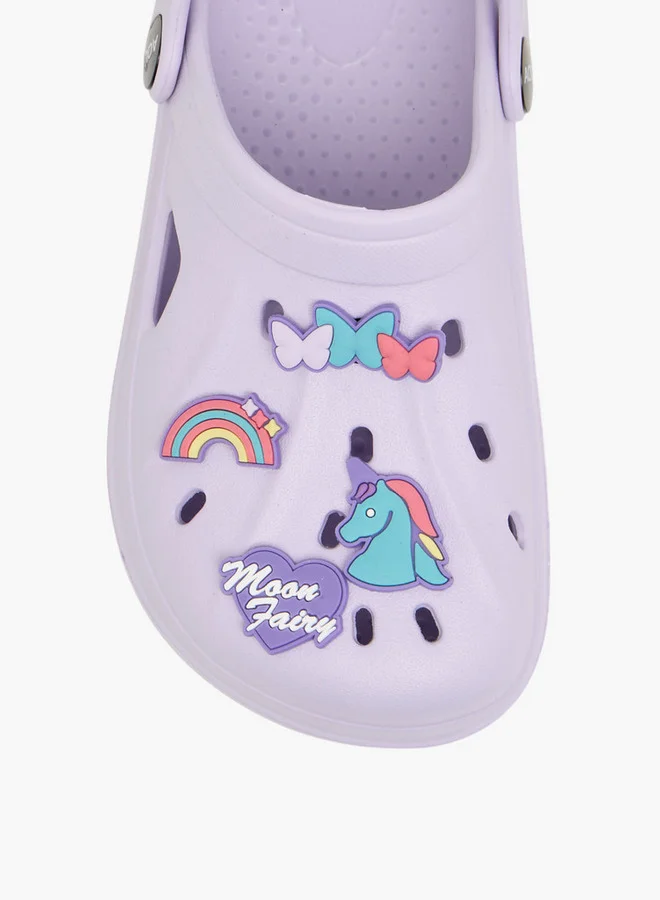 Aqua Jibbitz Charm Accent Clogs with Backstrap
