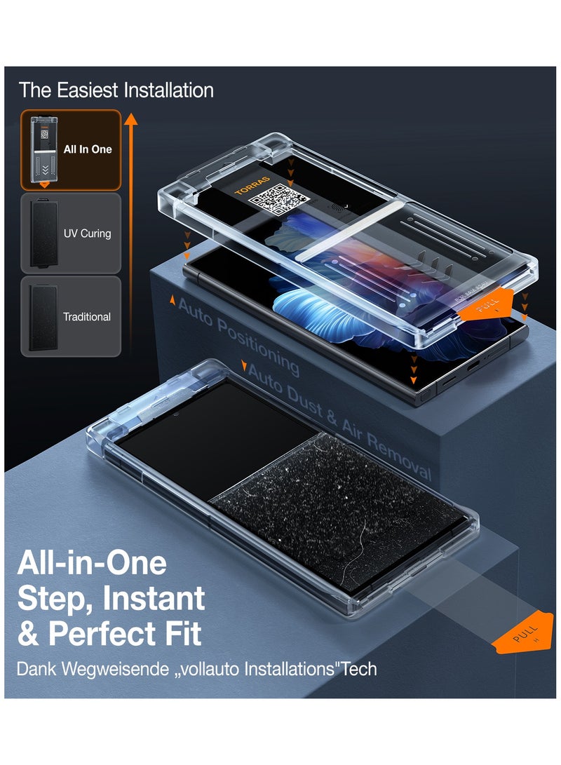 TORRAS Top-Notch Diamond Shield for Samsung Galaxy S24 Ultra Screen Protector [9H+ Durable Mil-Grade Protection] 0.04s Fingerprint Unlock Bubble Free Aerospace Grade Screen Protector S24 Ultra Tempered Glass 2 Packs 6.8 Inch Clear - Image 2