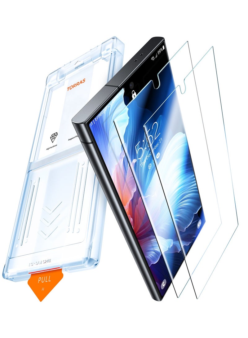 TORRAS Top-Notch Diamond Shield for Samsung Galaxy S24 Ultra Screen Protector [9H+ Durable Mil-Grade Protection] 0.04s Fingerprint Unlock Bubble Free Aerospace Grade Screen Protector S24 Ultra Tempered Glass 2 Packs 6.8 Inch Clear - Image 1