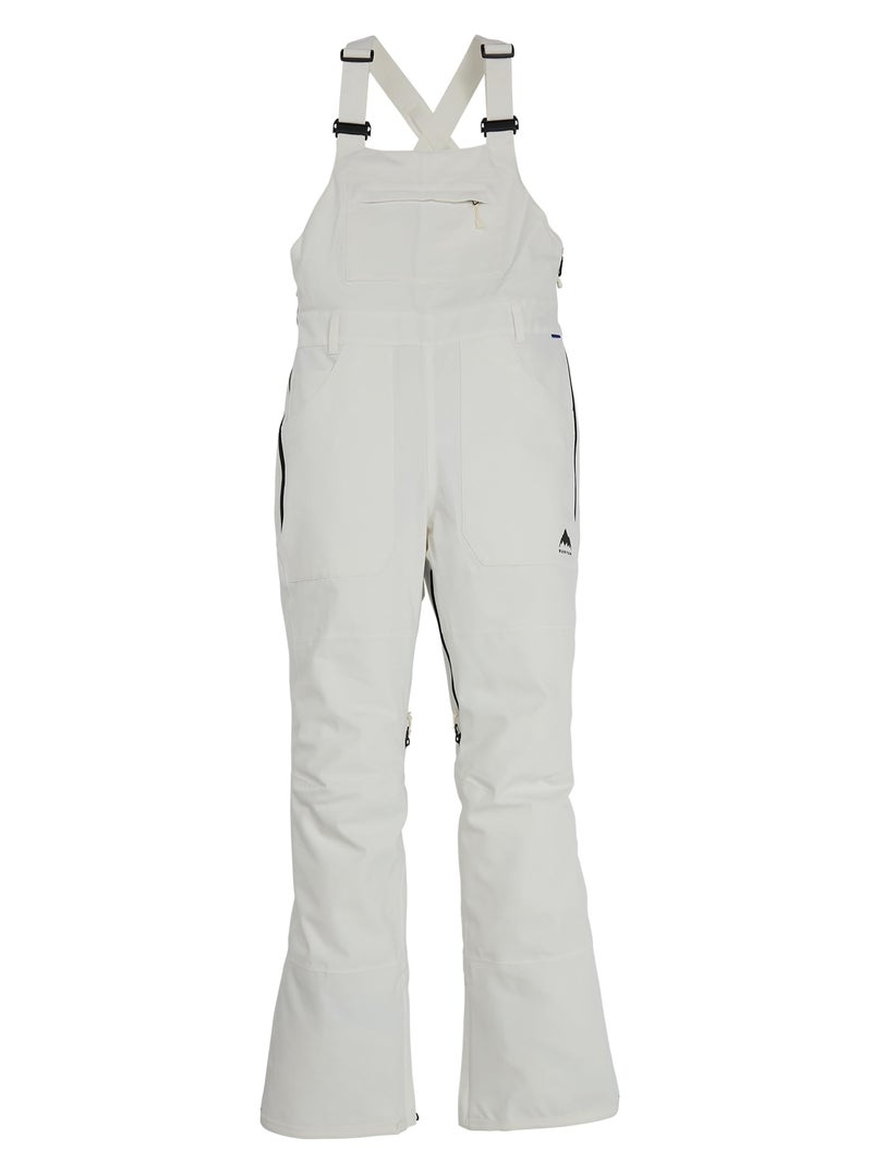Burton Women's Avalon 2L Stretch Bib Pants, Stout White, L - Image 1